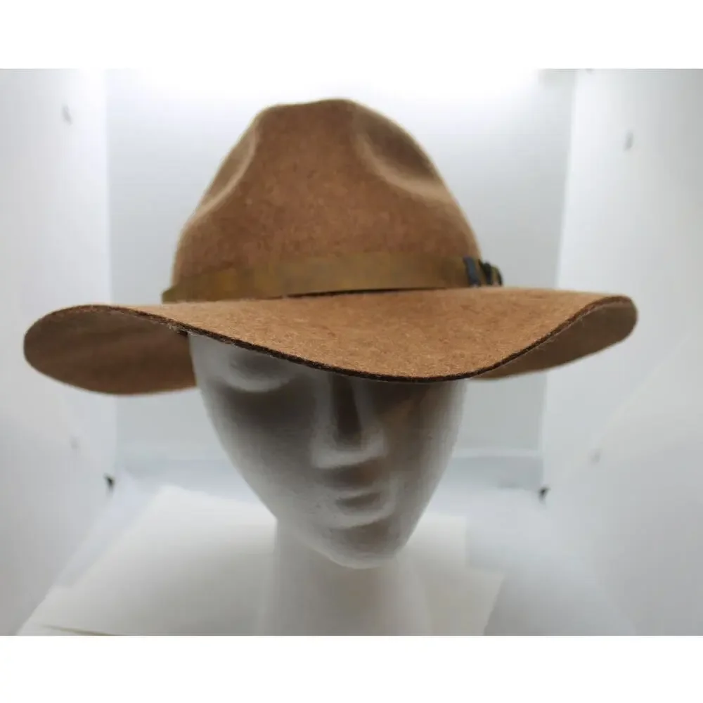 pistil Brown Wide-Brim Felt Fedora with Leather Band